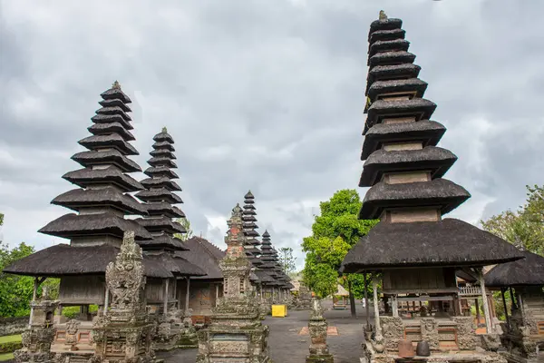 One of the popular temple in Bali named Pura Taman Ayun the royal temple of Mengwi empire in Badung Regency, Bali, Indonesia. View in the Cloudy day.