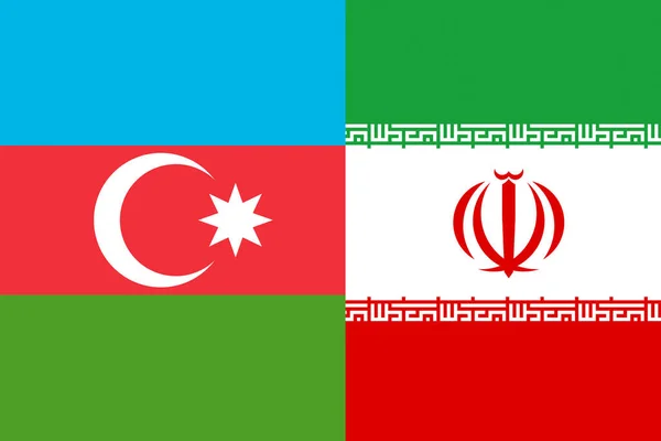 Desenfoque Los Antecedentes Bandera Irán Azerbaiyán Relación Crisis Las Relaciones — Foto de Stock