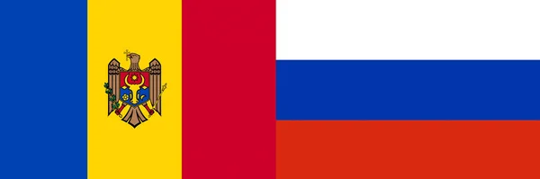 Дефоктивний Протест Молдові Прапор Молдови Російський Прапор Сила Сила Сила — стокове фото
