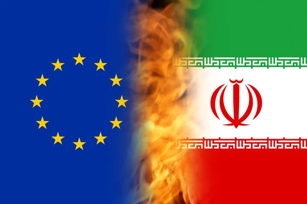 Koncepce Sankcí Proti Íránu Íránská Vlajka Koncepce Sankcí Íránu Válka — Stock fotografie