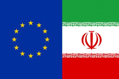 İran 'ın yaptırımlarını feshet. İran bayrağı, İran 'daki yaptırımlar konsepti. İran ile AB ve Avrupa arasındaki savaş. Odaklanamıyorum.