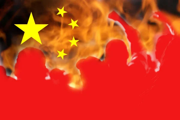 Protestują Chiny Chiński Kryzys Rynku Nieruchomości Zadłużenia Zero Wideokonferencji Protestu — Zdjęcie stockowe