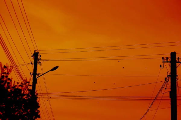 Отключение Электроэнергии Перегружено Концепция Затемнения Час Земли Горящая Свеча Линии — стоковое фото