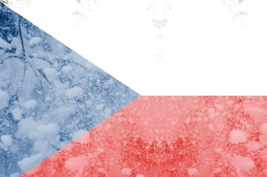 Çek Cumhuriyeti 'nde soğuk kış defocus. Enerji krizi kavramı ve artan elektrik talebi. Çek Cumhuriyeti bayrağı kar tatili. Odaklanamıyorum.