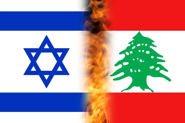 Война Ливане Флаги Израиля Палестины Концепция Конфликта Между Израилем Палестинской — стоковое фото