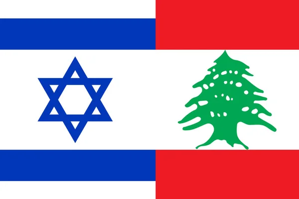 Israel Líbano Guerra Banderas Israel Palestina Antecedentes Concepto Del Conflicto — Foto de Stock