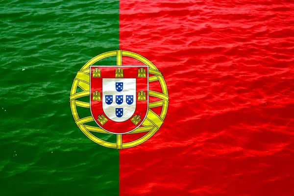 Flag of Portugal. Portugal flag blowing in the wind. Background texture. Lisbon.