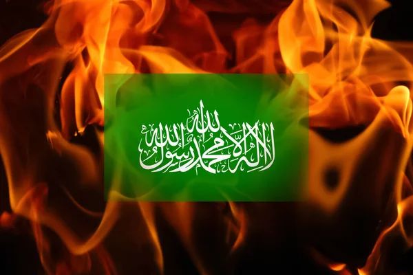 Alevler içinde Hamas 'ı işaretle. İsrail ve Filistin arasındaki Hamas. İsrail Filistin savaşı. Ortadoğu 'da dünya krizi. İsyan. Terörizme destek.