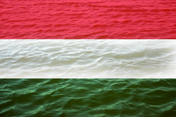 Hungary flag. Flag, Hungarian, background. Waving. Banner for design with copy space.