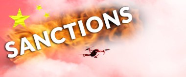 Çin insansız hava aracı askeri teknoloji. Gözetleme uçakları insansız hava ekipmanları. Stratejik Ulusal Güvenlik İstihbarat ekipmanları. Çin yaptırımları kavramı.