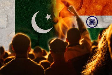 Hindistan Pakistan savaşı. Protestocular. Çatışma 2025. Hindistan ve Pakistan arasındaki durum kızıştı..