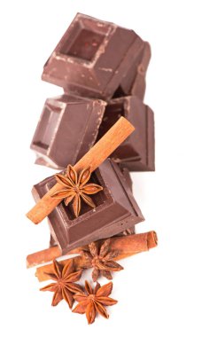 chocolate bars with its ingredients isolated