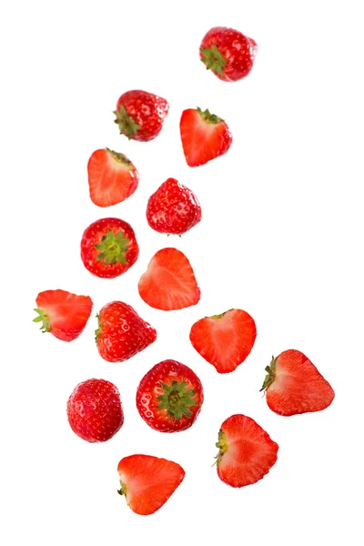 Wild Juicy Strawberries Isolated White Background — Stock Photo, Image