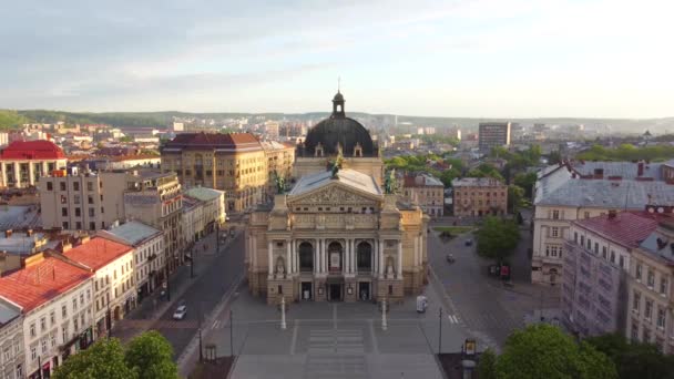 Lviv Ukraine Oct 2015 Оперний Театр Центрі Міста Центр Львова — стокове відео