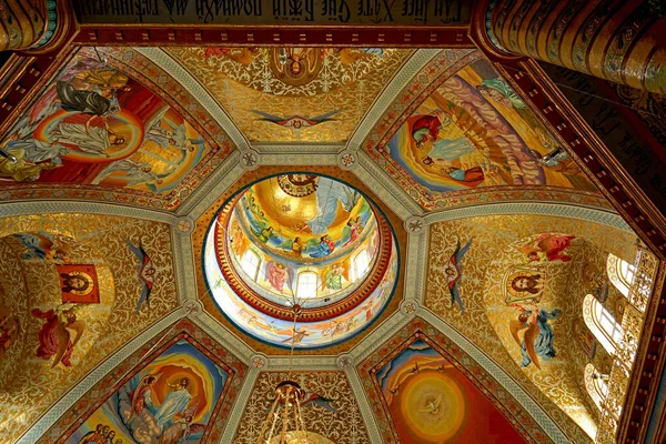 stock image Pochaev Lavra, Ukraine: The fresco with the Bible images in the orthodox church.