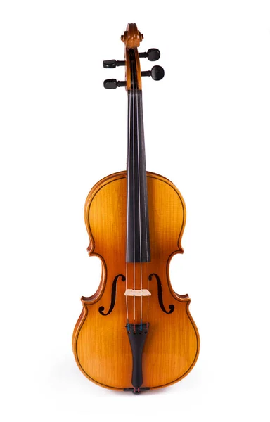 Hegedű Fehér Háttérrel Klasszikus Zene Szimbóluma — Stock Fotó