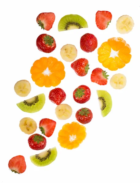 Samling Frukt Isolerad Vit Bakgrund — Stockfoto