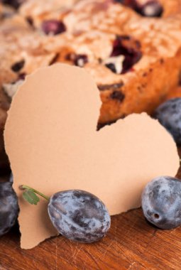 Kuru üzümlü kek - kağıt notlar için yakın çekim