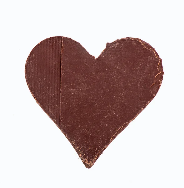 Кусочки Шоколада Форме Сердца Приготовления Пищи Изготовления Фондю Белом — стоковое фото