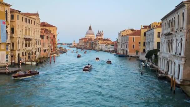 Vistas Deslumbrantes Horizonte Veneza Com Grande Canal Basílica Santa Maria — Vídeo de Stock