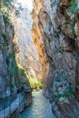 Türkiye 'nin Mugla ilinin Fethiye ilçesi yakınlarındaki Saklikent Milli Parkı' nda manzara kanyonu.