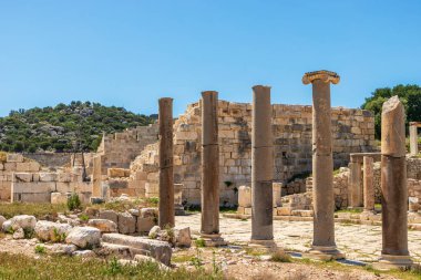 Kalkan, Antalia Province in Turkey -  April 20, 2023: Ruins of Patara, an ancient Lycian city near Kalkan in Antalya Province, Turkey. clipart