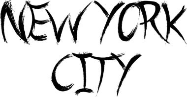 Beyaz Arkaplan 'da New York Şehri metin imzası illüstrasyonu