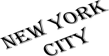 Beyaz Arkaplan 'da New York Şehri metin imzası illüstrasyonu