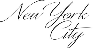 Beyaz Arkaplan 'da New York Şehri metin imzası illüstrasyonu