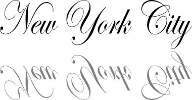 Beyaz Arkaplan 'da New York Şehri metin imzası illüstrasyonu
