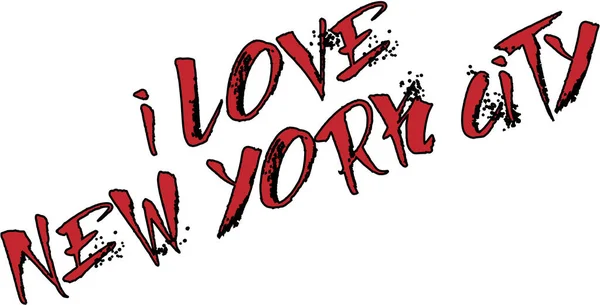 Love New York City Text Znamení Ilustrace Bílém Pozadí — Stockový vektor