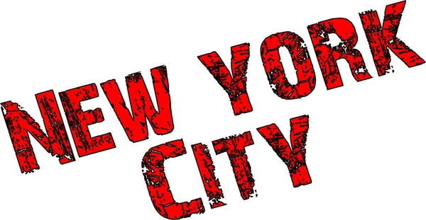 New York City Text Sign Illustration White Background — Stock Vector