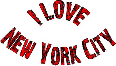 Beyaz arkaplanda New York Şehri Metin İmza İllüstrasyonunu Seviyorum