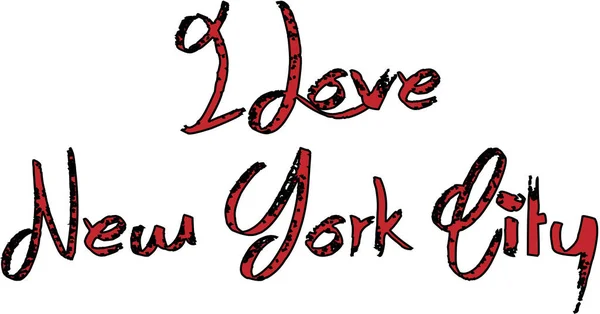 Love New York City Text Sign Illustration White Background — Stock Vector