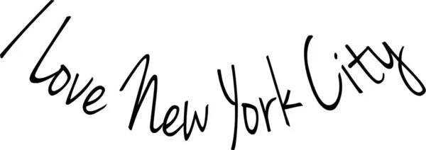 Love New York City Text Znamení Ilustrace Bílém Pozadí — Stockový vektor