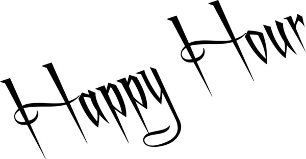 Happy Hours Tekst Teken Illustratie Witte Achtergrond — Stockvector