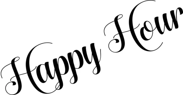 Happy Hours Texto Sinal Ilustração Fundo Branco —  Vetores de Stock