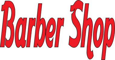 Kalın kırmızı berber tabelası, eski moda bir stili var, kuaförlük ve kuaförlük hizmetleri için ideal.