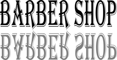 Klasik stili somutlaştıran, klasik tipografi ve zarif bir damla gölge efektiyle süslenmiş siyah ve gri bir berber dükkânı tabelası.