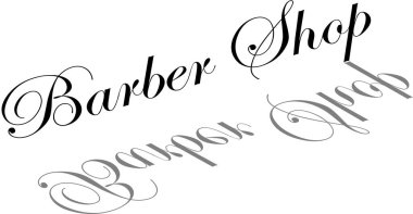 Klasik, zarif bir yazı, berber dükkanını ince bir gölge ile hecelemek, markalaşma ve tabela için mükemmel.