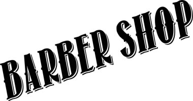 Klasik tipografi içeren klasik berber tabelaları, erkekler için zamansız ve modaya uygun tımar hizmetleri