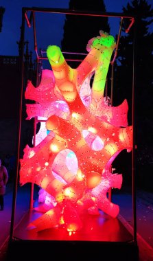 Barselona 'da Noel ışıkları gösterimi (İspanya)