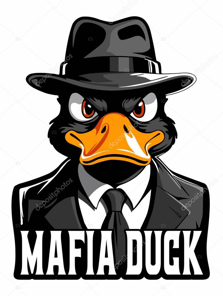 Angry gangster mafia duck