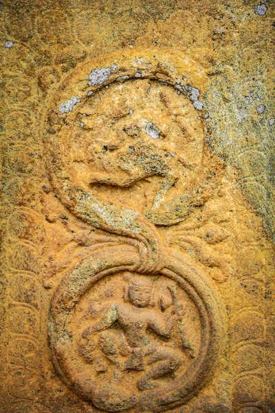 Famose Sculture Legno Antico Tempio Embekke Vicino Kandy Srilanka 700 — Foto Stock