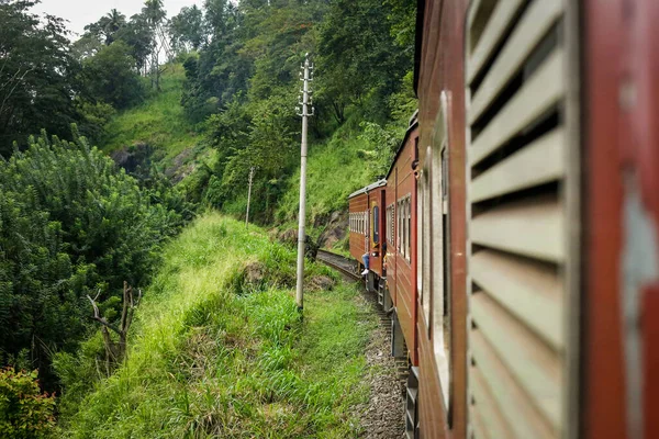 斯里兰卡科伦坡要塞的主要火车站通往巴杜拉车站穿过茂密的森林 — 图库照片