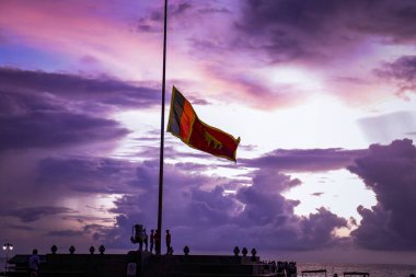Galle Face Green, Colombo, Sri Lanka 'da Sri Lanka Bayrağı