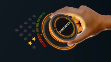 Feedback concept with knob button changing best to poor and reverse