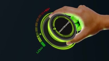 Maintenance concept with knob button changing best to poor and reverse