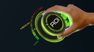Roi concept with knob button changing best to poor and reverse 