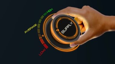 Supply concept with knob button changing best to poor and reverse